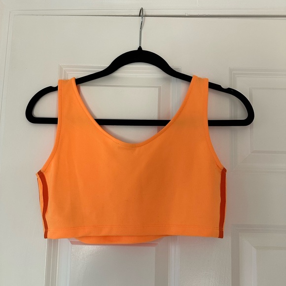 Adidas Originals 3 Stripe Cropped Tank Top Bright Orange US XS - Picture 13 of 16